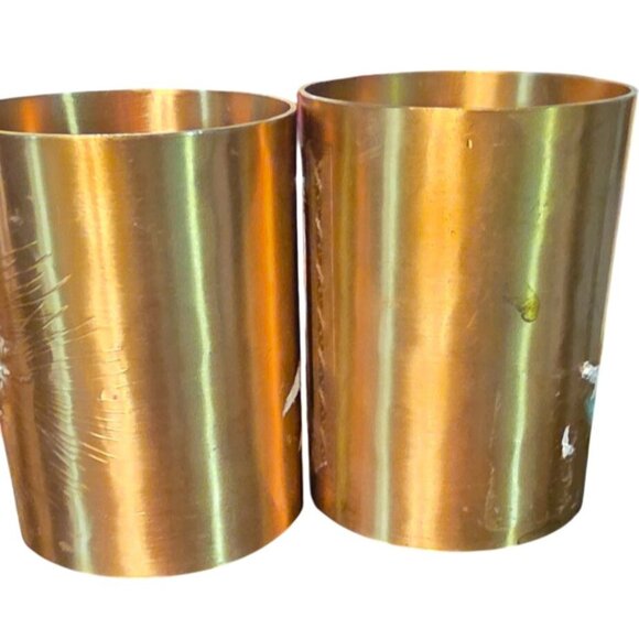 2 Vintage Bronze Cups Wendell August Forge 1978 Pinecone & Lighthouse Handmade - Picture 9 of 13